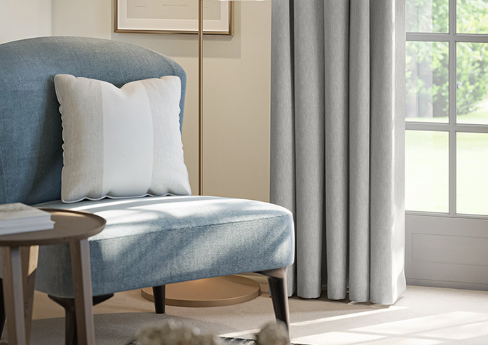 Genoa Faux Silk (Blackout), Silver Shimmer - Made to Measure Curtains - Image 5